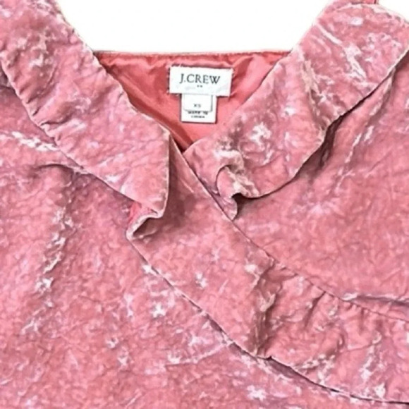 J. Crew Pink Velvet Ruffle Cami Tank Top Size XS - Picture 6 of 11